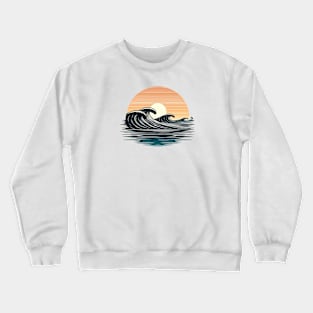 Sunset Wave Riding Crewneck Sweatshirt